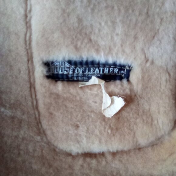 VTG Genuine House Of Leather Women's Suede Shearling Coat Sz M Bust 44" Doubled - Picture 10 of 14